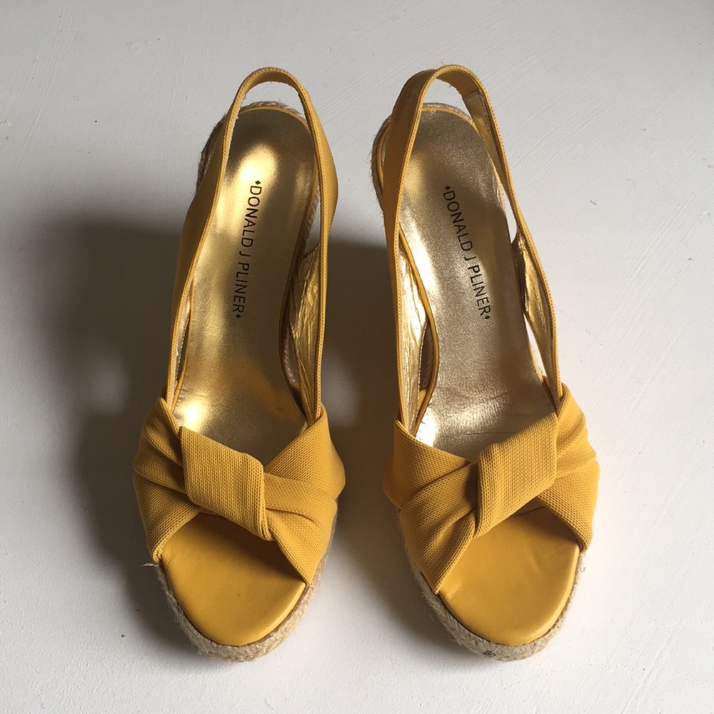 Donald J Pliner yellow wedges.